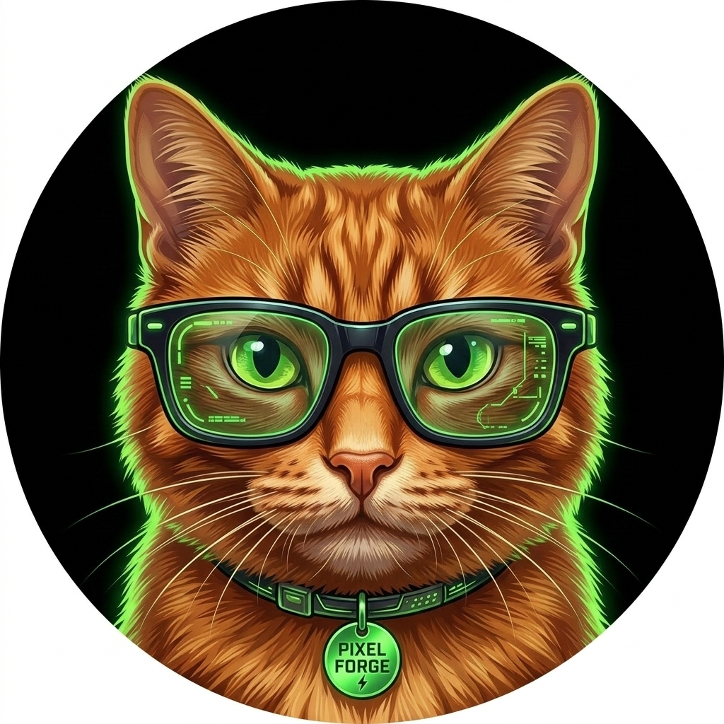Pixel, o gato geek da Pixel Forge
